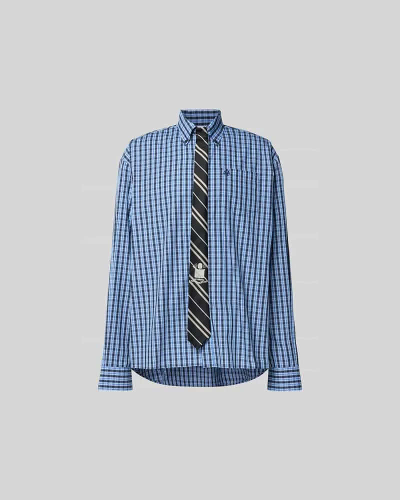 VETEMENTS Relaxed Fit Freizeithemd aus Baumwolle Marine