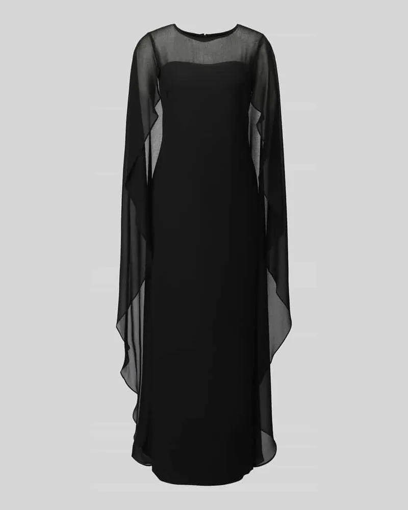 Ralph Lauren Fließendes Abendkleid mit Cape-Detail Black
