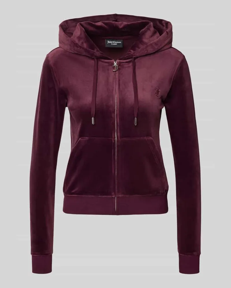 Juicy Couture Sweatjacke mit Logo-Stitching Modell 'ROBERTSON Dunkelrot