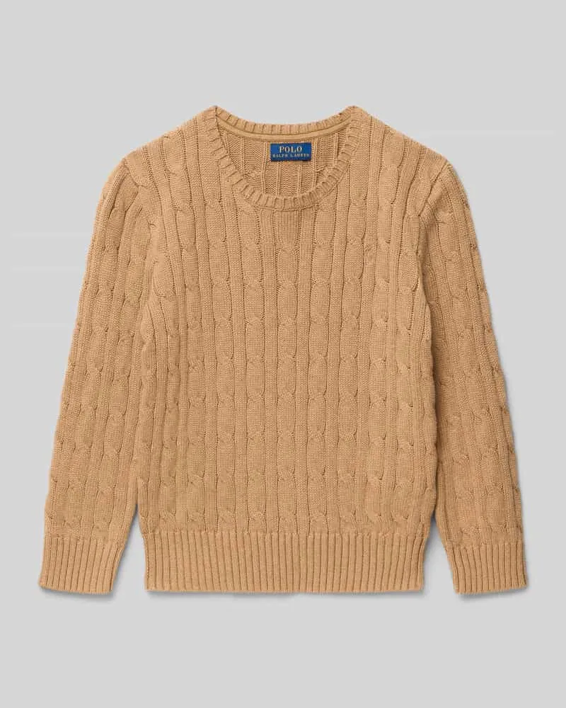 Ralph Lauren Strickpullover mit gerippten Abschlüssen Camel