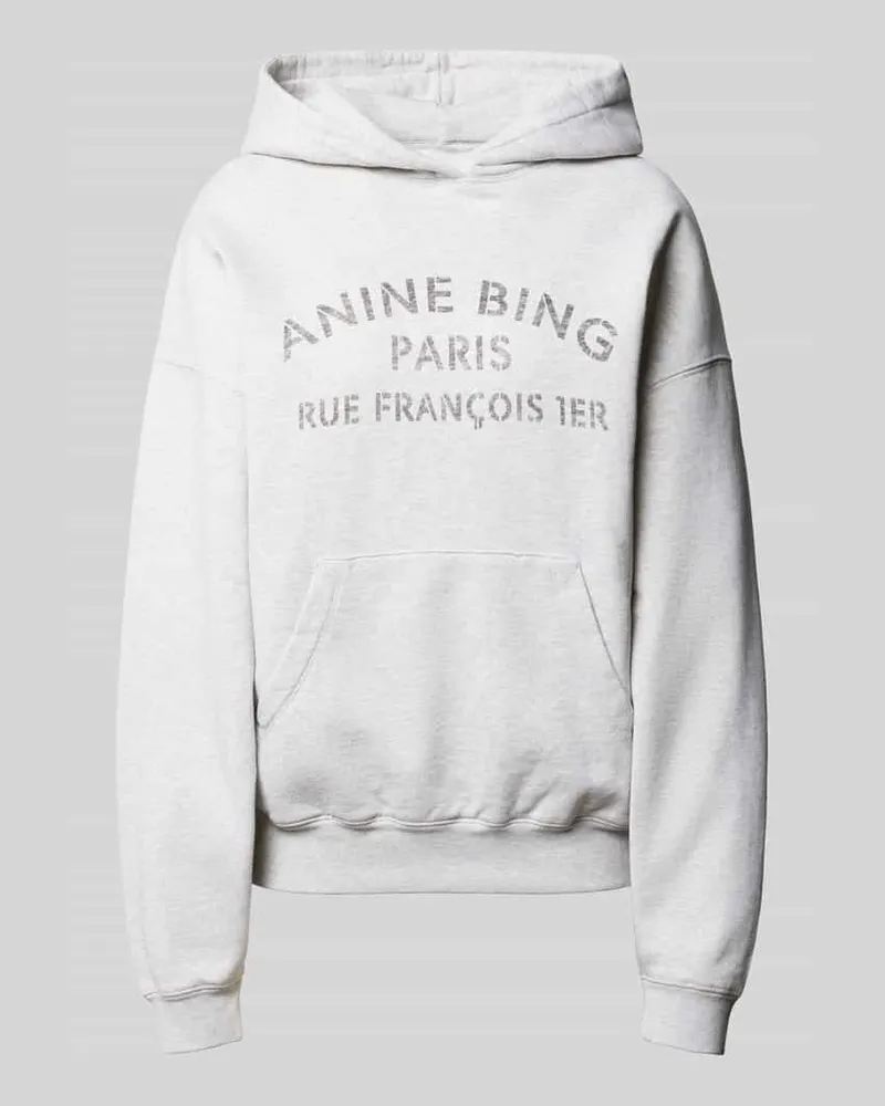 Anine Bing Oversized Hoodie aus reiner Baumwolle Mittelgrau