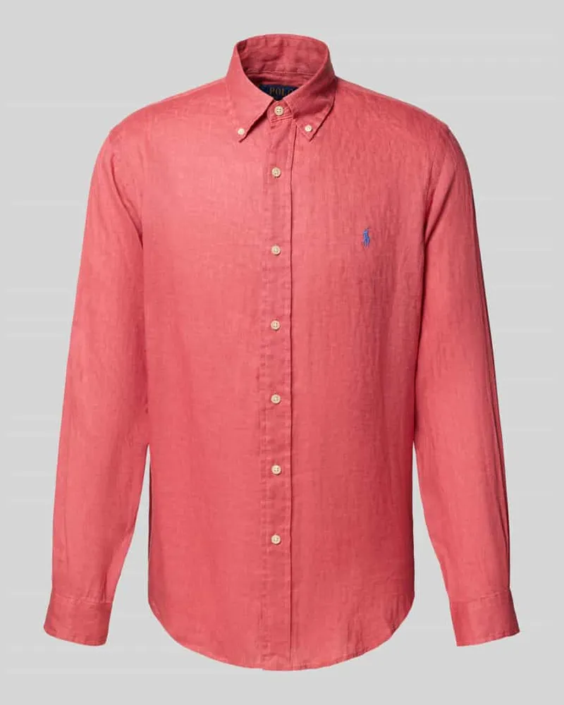 Ralph Lauren Regular Fit Leinenhemd mit Button-Down-Kragen Lila