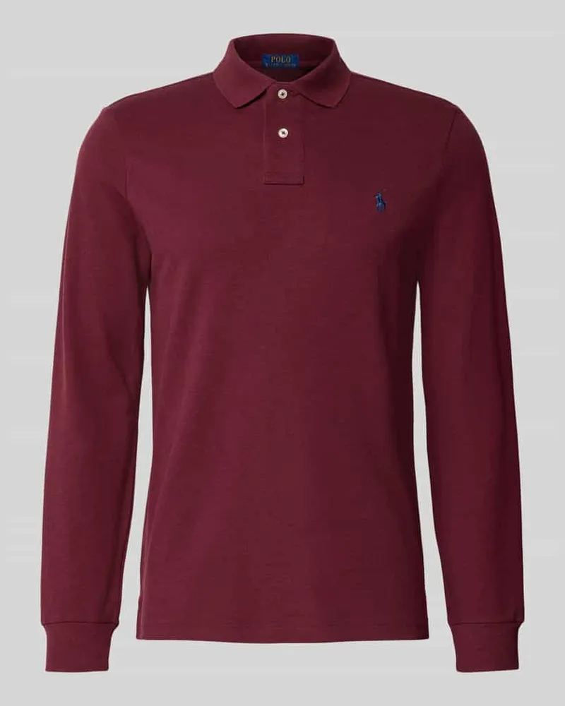 Ralph Lauren Poloshirt mit Label-Stitching Dunkelrot