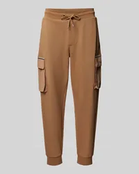 HUGO BOSS Regular Fit Sweatpants mit Cargotaschen Modell 'Larsen Beige