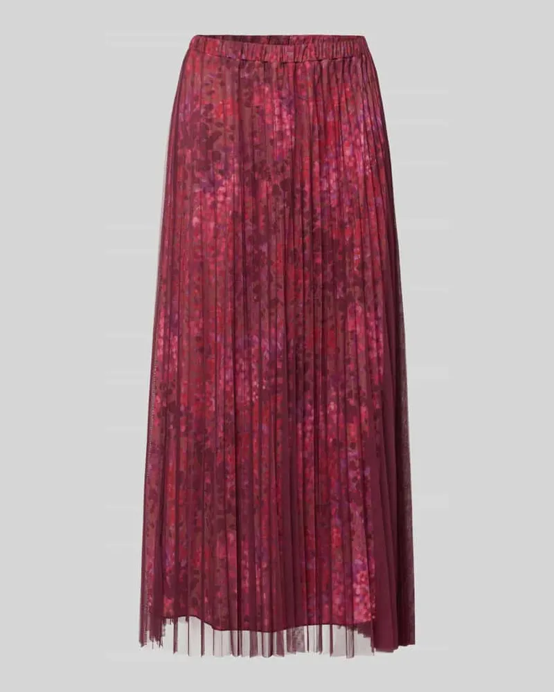 Rich&Royal Midirock mit Plisseefalten im Allover-Look Pink