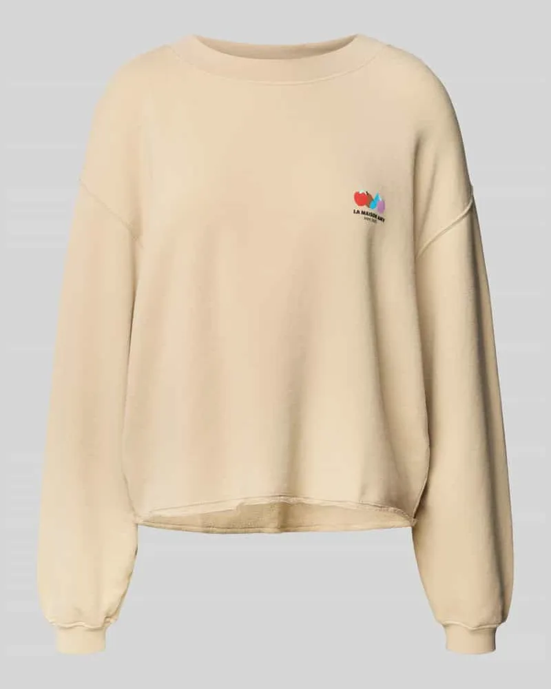 American Vintage Oversized Sweatshirt mit Label-Print Modell 'ATUBAY Beige
