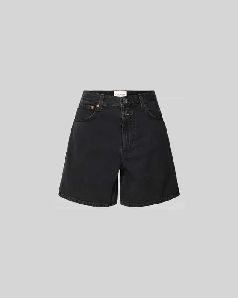 Closed Relaxed Fit Jeansshorts aus Baumwolle Dunkelgrau