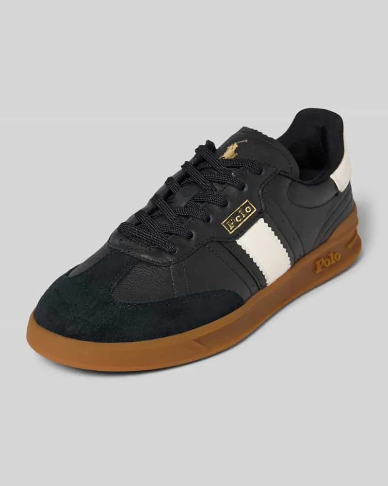 Ralph Lauren Sneaker aus Leder mit Schnürung Black