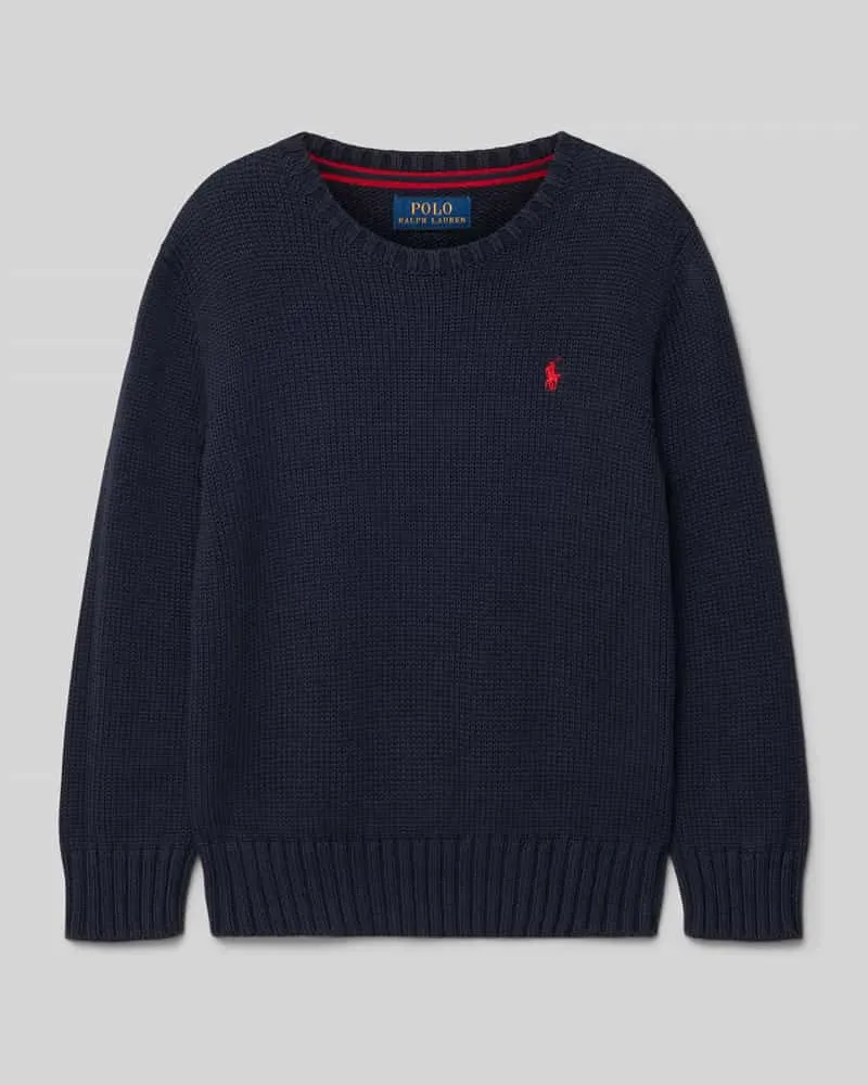 Ralph Lauren Strickpullover mit Label-Stitching Blau