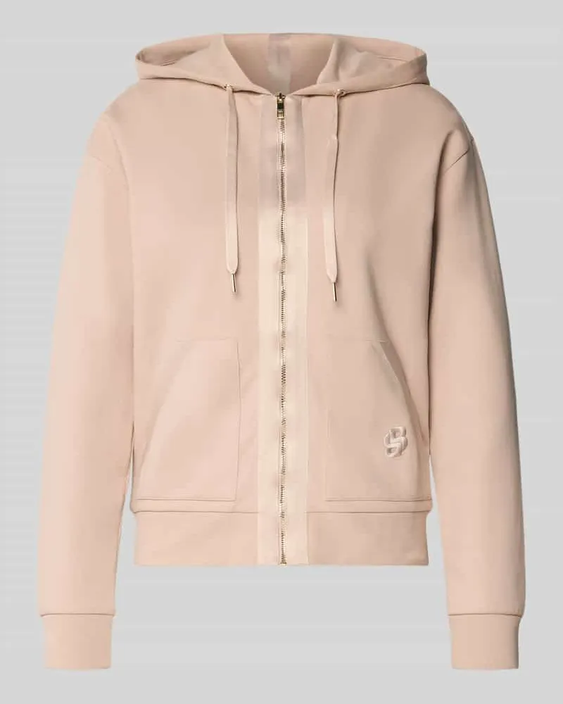HUGO BOSS Regular Fit Sweatjacke aus Baumwoll-Mix Modell 'SHINY B Beige