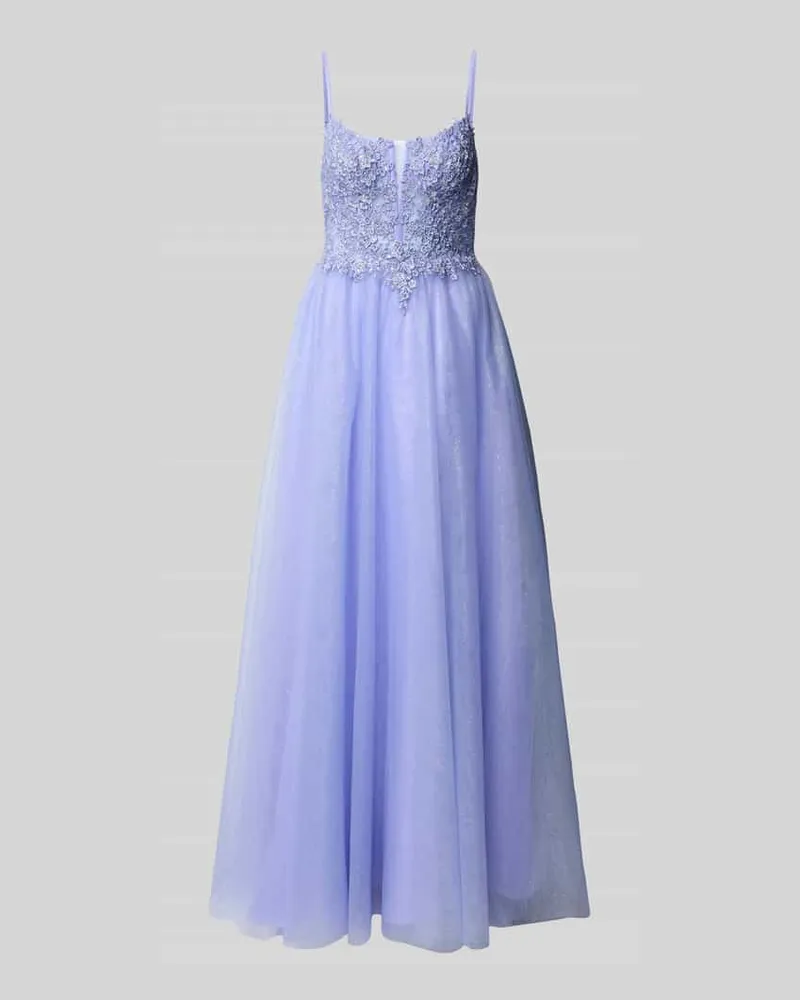 Mascara Abendkleid aus Tüll mit Spaghettiträgern Hellblau
