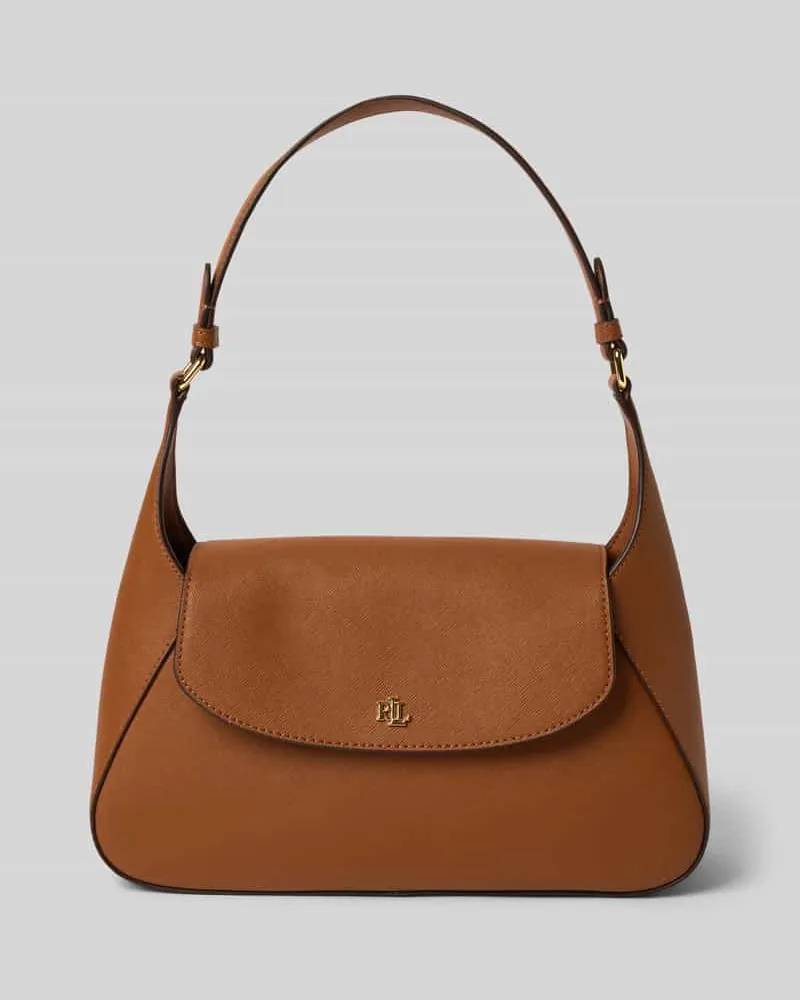 Ralph Lauren Lederhandtasche mit Label-Applikation Modell 'SCHYLAR Cognac