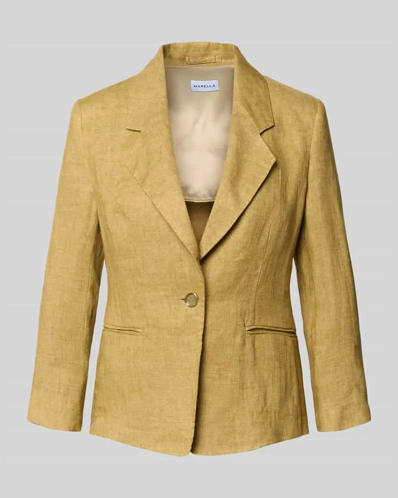 MARELLA Slim Fit Leinenblazer mit Paspeltaschen Modell 'CARDATO Khaki