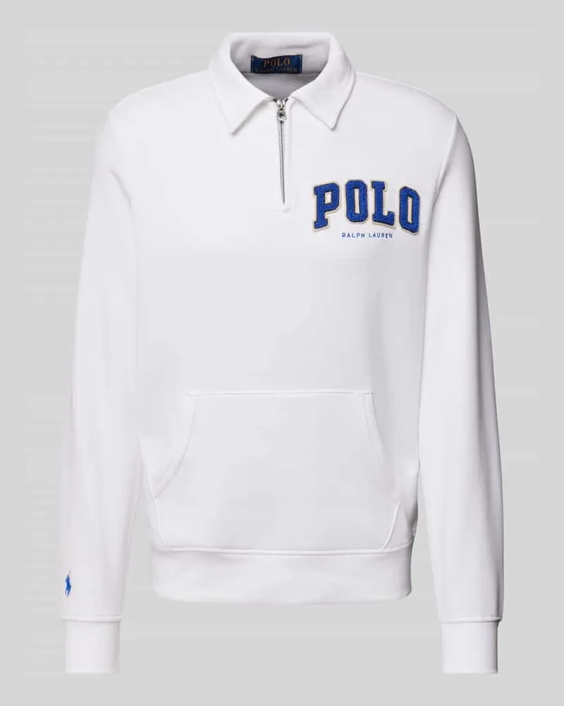 Ralph Lauren Sweatshirt mit Polokragen Weiss
