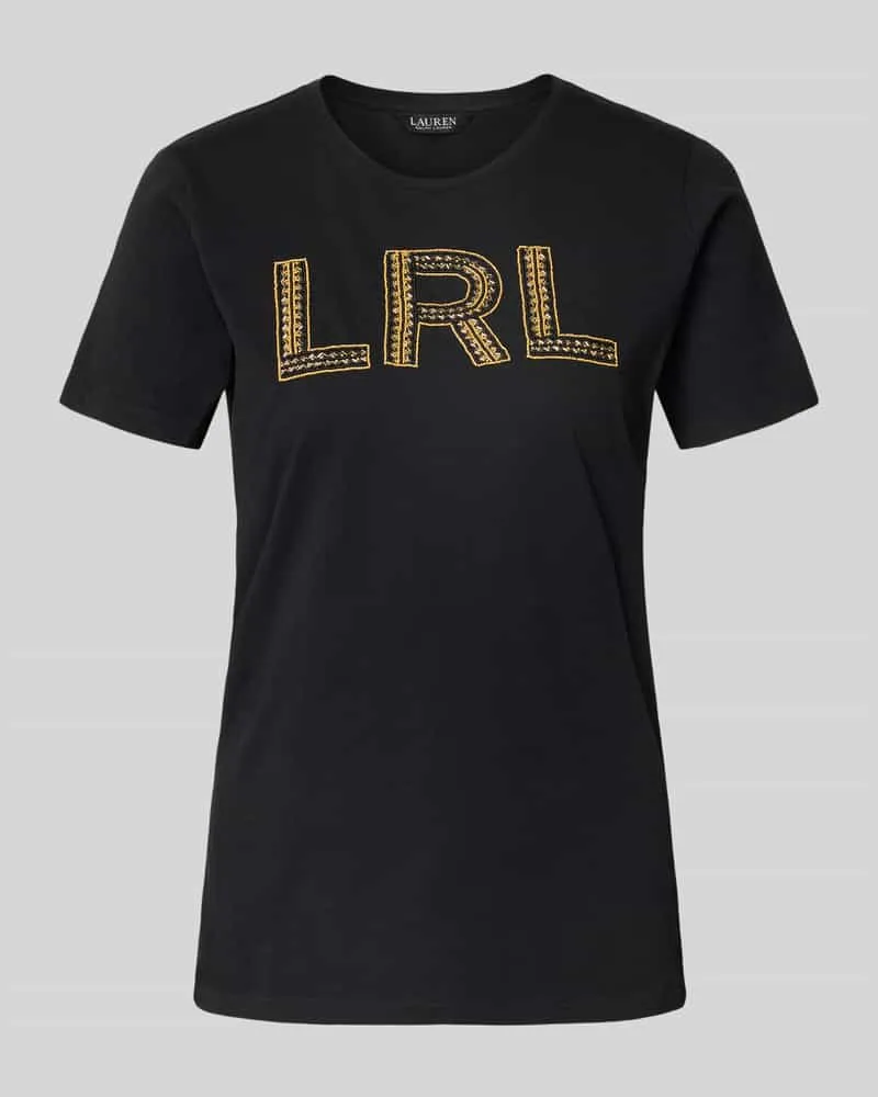 Ralph Lauren T-Shirt mit Stitching und Rundhalsausschnitt Modell 'KATLIN Black