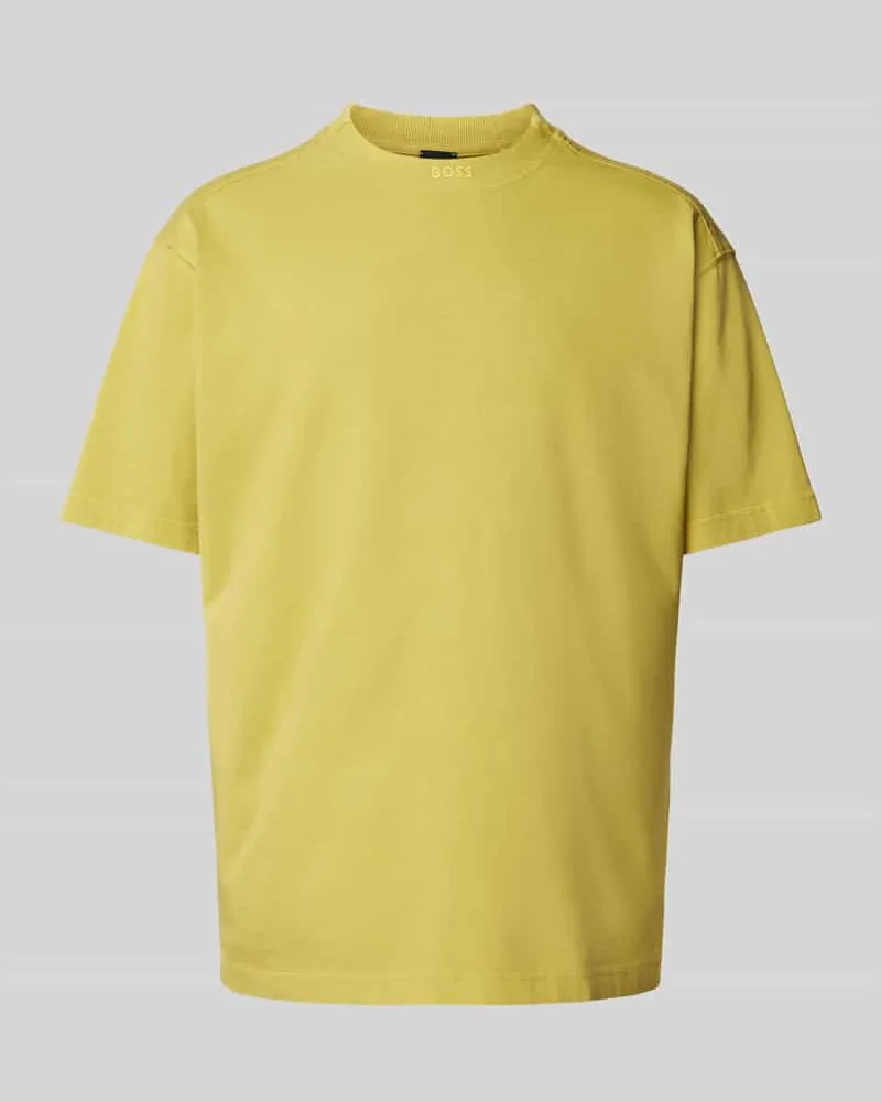 HUGO BOSS Oversized T-Shirt mit Label-Stitching Gruen