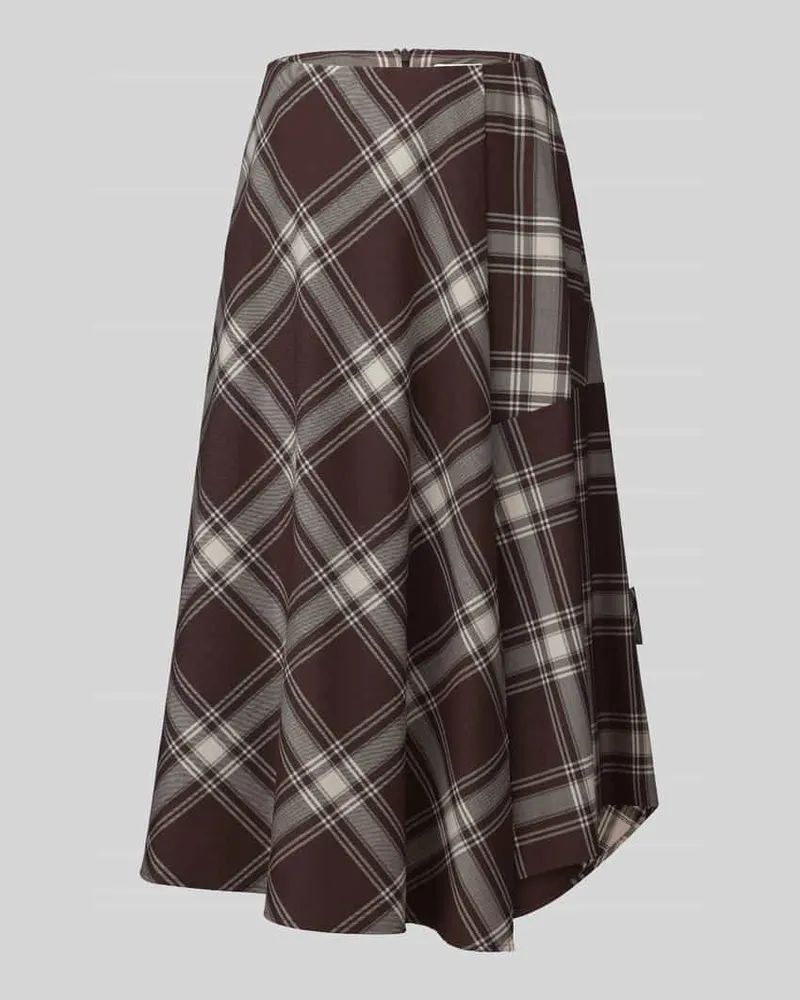 Max Mara Maxi-Rock mit asymmetrischem Saum Modell 'D-ROCK Mittelbraun