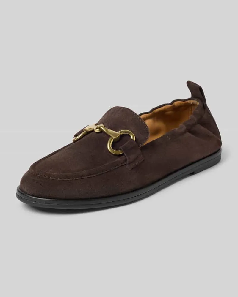 Marc O'Polo Loafer aus echtem Veloursleder Dunkelbraun