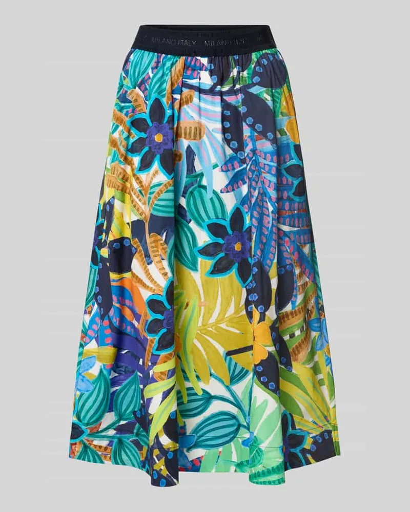 Milano Italy Glockenrock mit elastischem Logo-Bund Marine