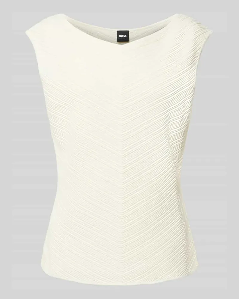 HUGO BOSS Blusentop aus Viskose-Mix Modell 'Faitini Offwhite
