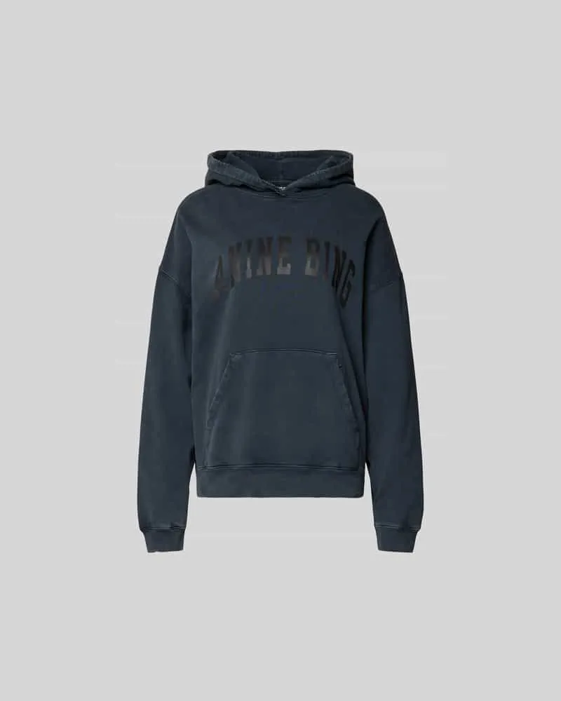 Anine Bing Oversized Hoodie mit Logo-Stitching Anthrazit