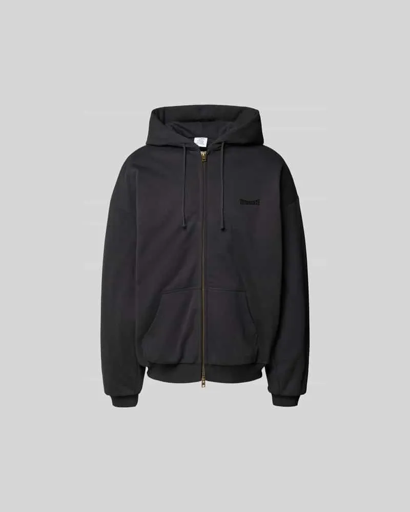 VETEMENTS Relaxed Fit Sweatjacke mit Tunnelzug Anthrazit