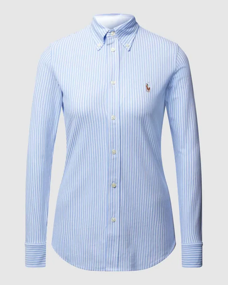 Ralph Lauren Hemdbluse aus Piqué Hellblau