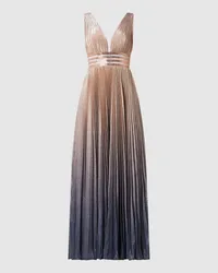 LUXUAR Abendkleid mit Plisseefalten Metallic