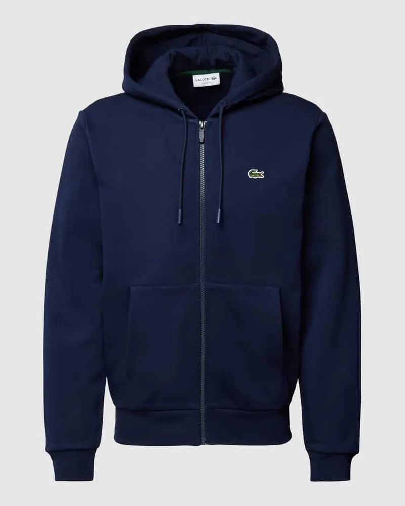 Lacoste Sweatjacke mit Logo-Patch Marine