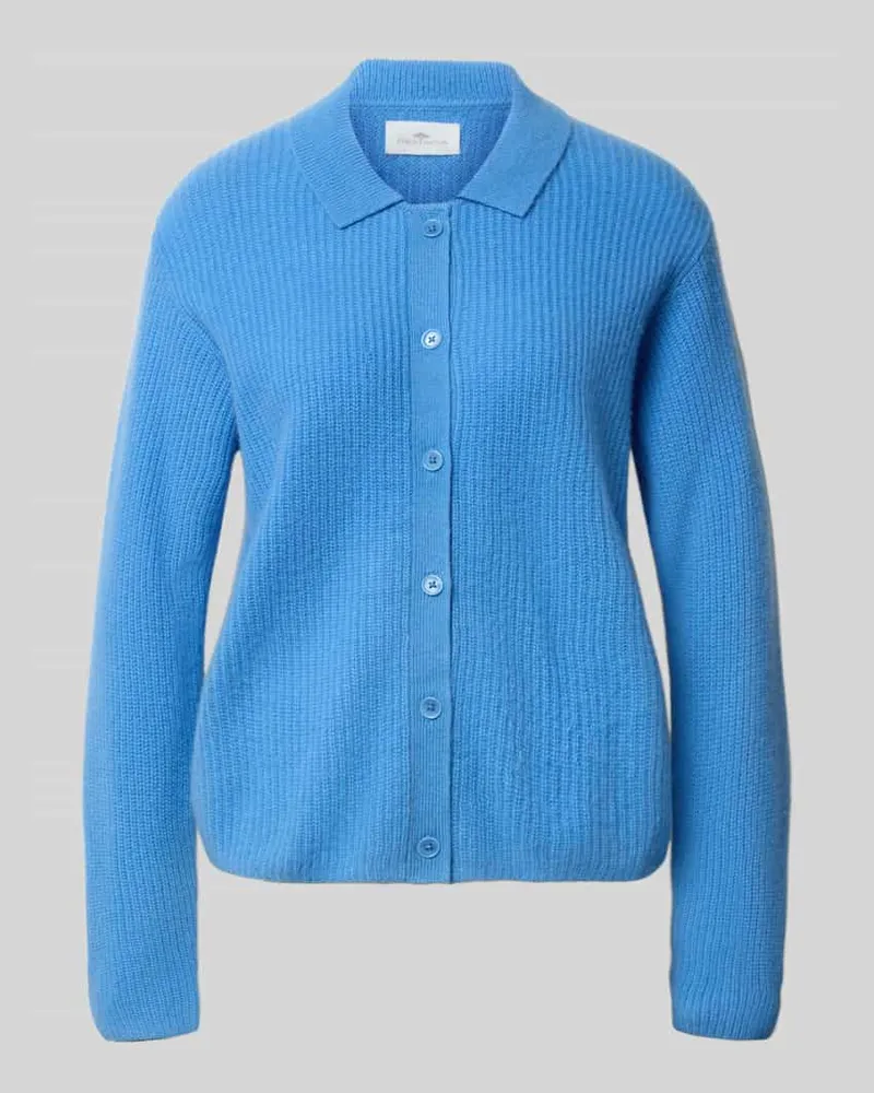 Fynch-Hatton Strickjacke aus Kaschmir mit Umlegekragen Royal