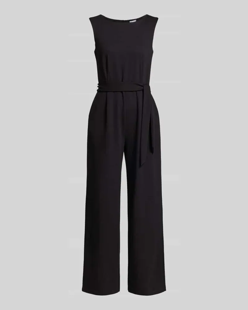 JAKE*S Jumpsuit aus Viskose-Mix mit Bindegürtel Black