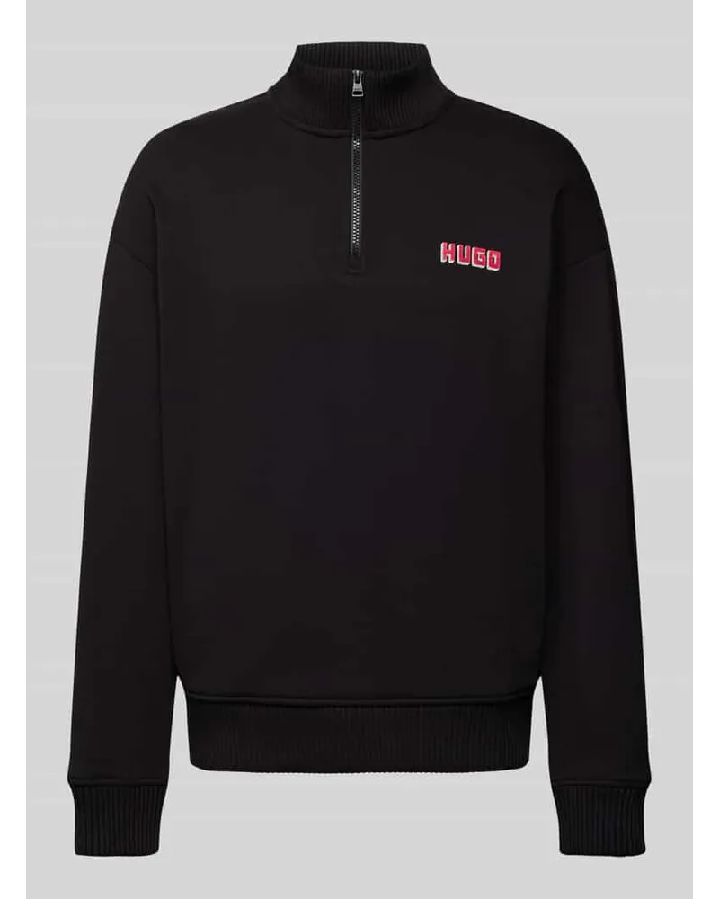 HUGO BOSS Sweatshirt mit Stehkragen Modell 'Diqiele Black