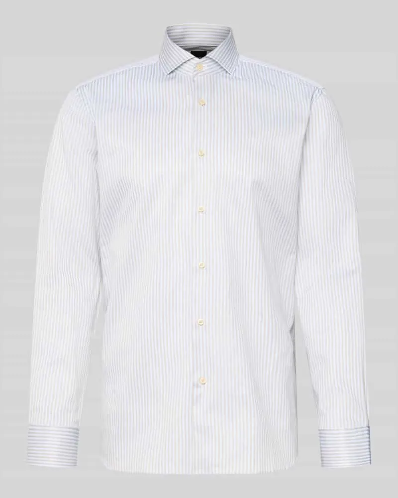 HUGO BOSS Slim Fit Businesshemd aus reiner Baumwolle Modell 'HANK Sand