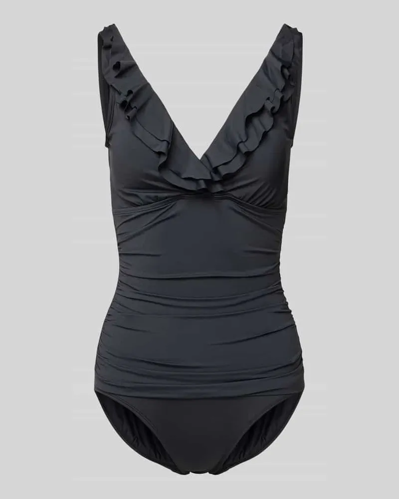 Ralph Lauren Badeanzug mit Rüschen Modell 'RUFFLE SURPLICE Black