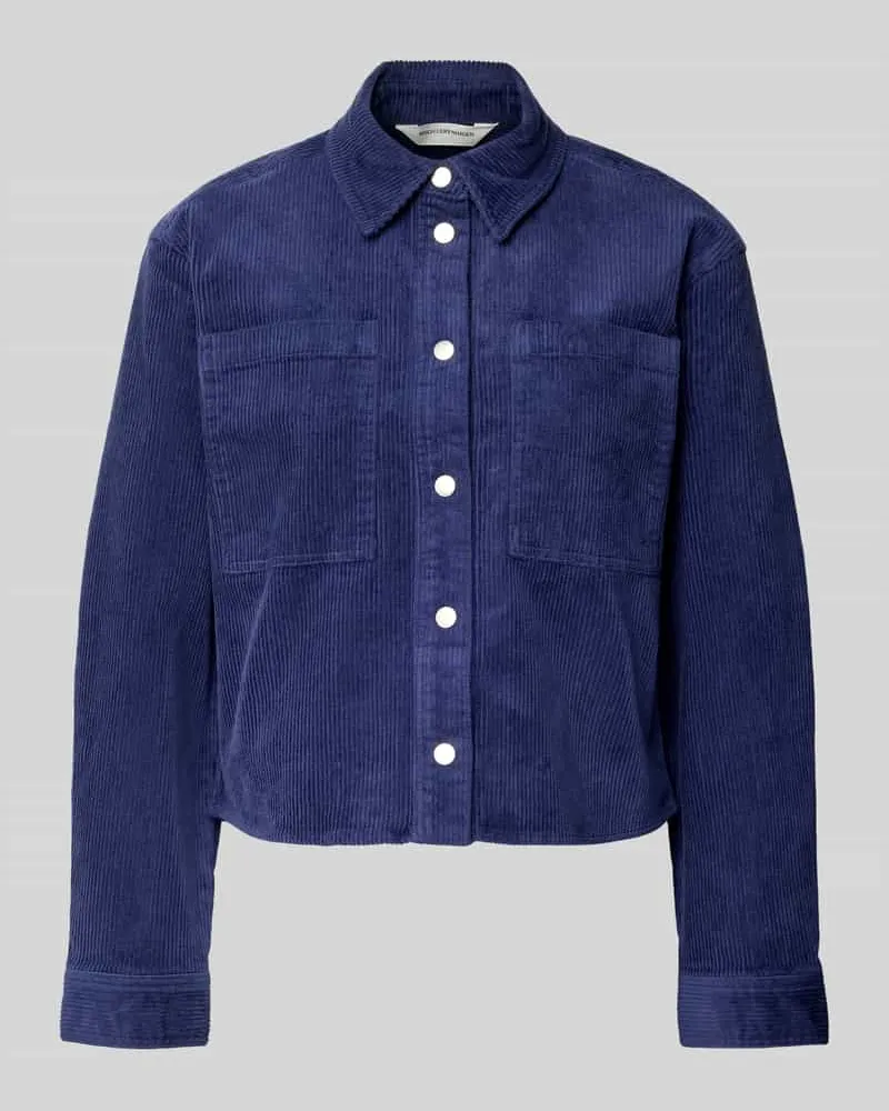 MOSS COPENHAGEN Hemdbluse mit Druckknopfleiste Modell 'Arcelle Dunkelblau