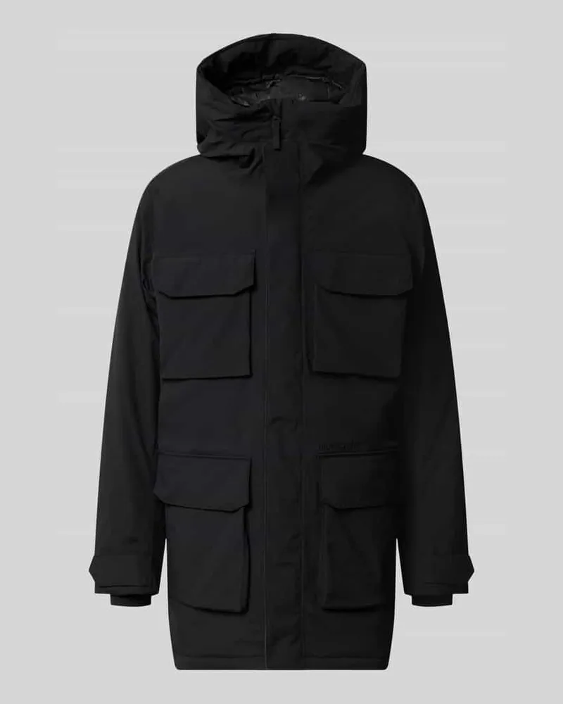 Didriksons 1913 Parka mit Kapuze und Pattentaschen Modell 'AIDEN Black