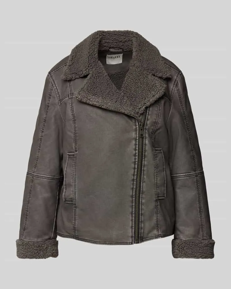 mbyM Jacke in Leder-Optik Modell 'Sherlice Anthrazit