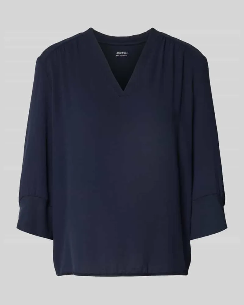 Marc Cain Blusenshirt mit V-Ausschnitt und 3/4-Arm Marine