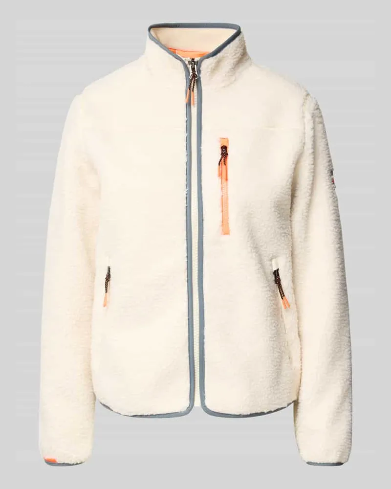Superdry. Jacke mit Teddyfell Offwhite