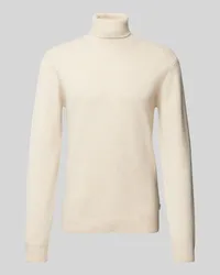 Casual Friday Rollkragenpullover mit Label-Detail Modell 'Karl Offwhite