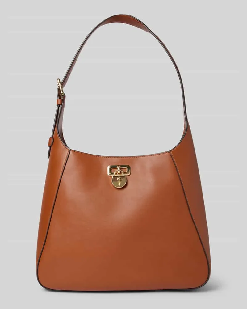 Ralph Lauren Lederhandtasche mit Label-Anhänger Modell 'TANNER Cognac