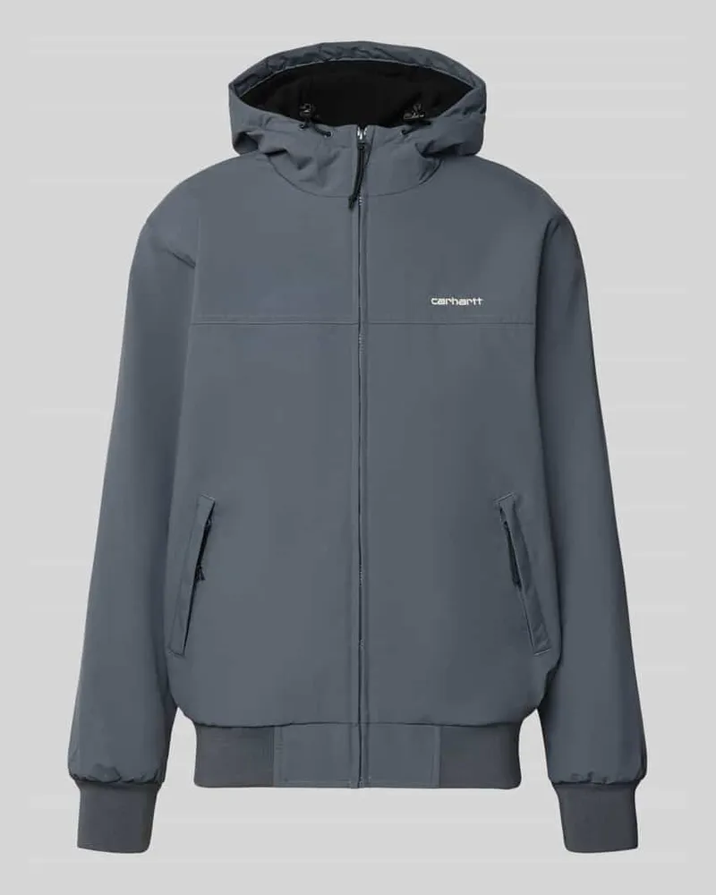 Carhartt WIP Funktionsjacke mit Logo-Stitching und Kapuze Graphit