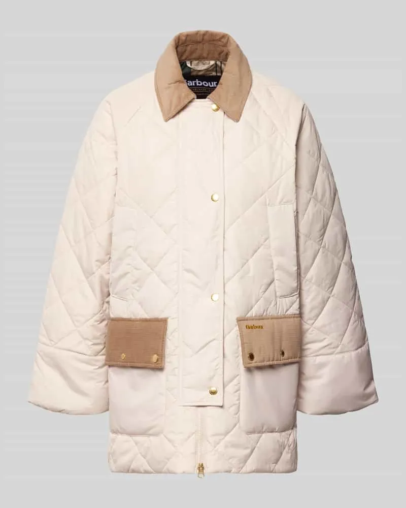 Barbour Regular Fit Steppjacke mit Cord-Details Modell 'ALDBURGH Beige