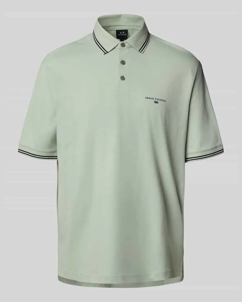 Armani Exchange Poloshirt mit Label-Print Mint