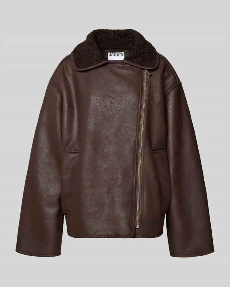 JAKE*S Jacke in Leder-Optik Dunkelbraun