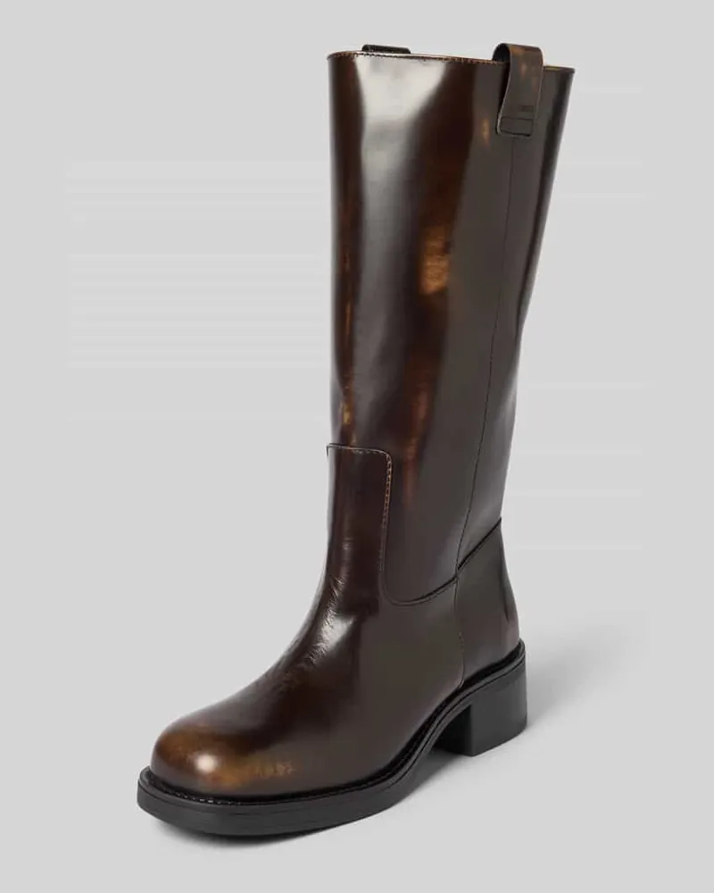 Alohas Stiefel aus echtem Leder mit Logo-Prägung Modell 'Sajan Dunkelbraun
