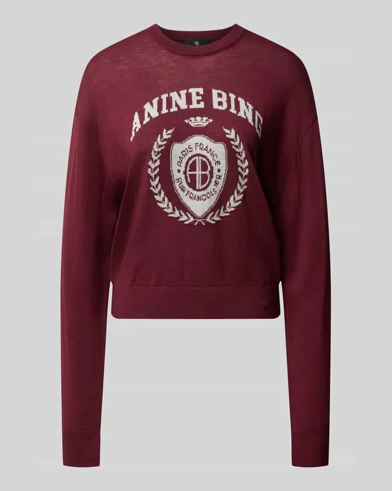Anine Bing Sweatshirt mit Logo-Frontprint Modell 'MIA SWEATER Kirsche