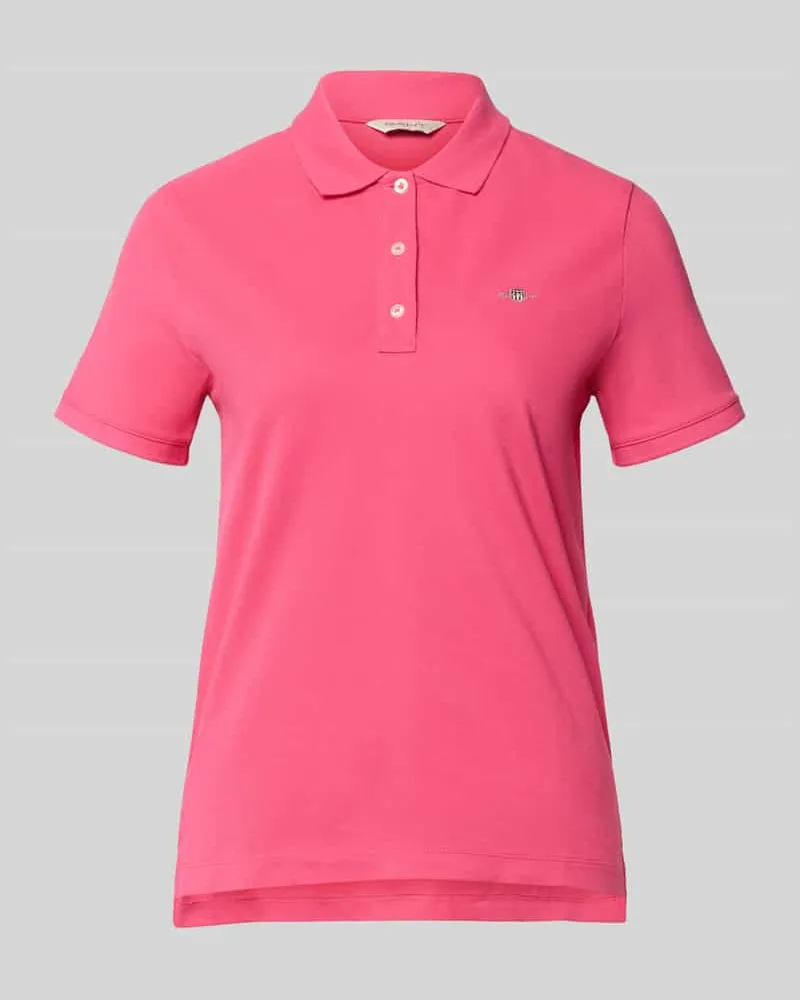 Gant Poloshirt mit Logo-Stitching und Polokragen Pink