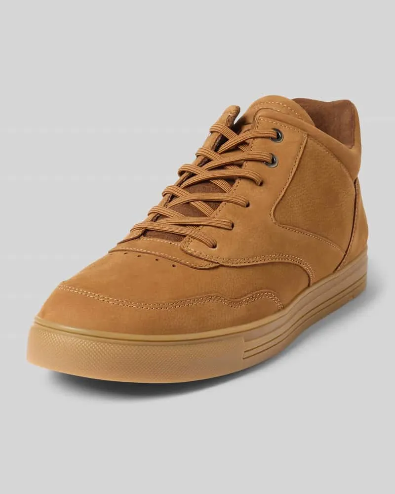 Lloyd Ledersneaker mit Ziernähten Modell 'ARENA Cognac