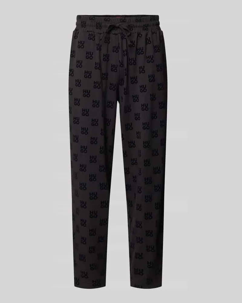 HUGO BOSS Regular Fit Sweathose aus Baumwoll-Mix Black